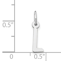 14K White Gold Small Slanted Block Initial L Char