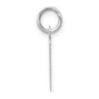 14K White Gold Small Slanted Block Initial M Char