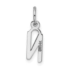 14K White Gold Small Slanted Block Initial N Char