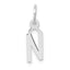 14K White Gold Small Slanted Block Letter N Initial Charm