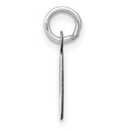 14K White Gold Small Slanted Block Initial O Char
