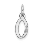 14K White Gold Small Slanted Block Initial O Char