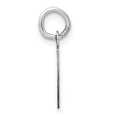 14K White Gold Small Slanted Block Initial P Char