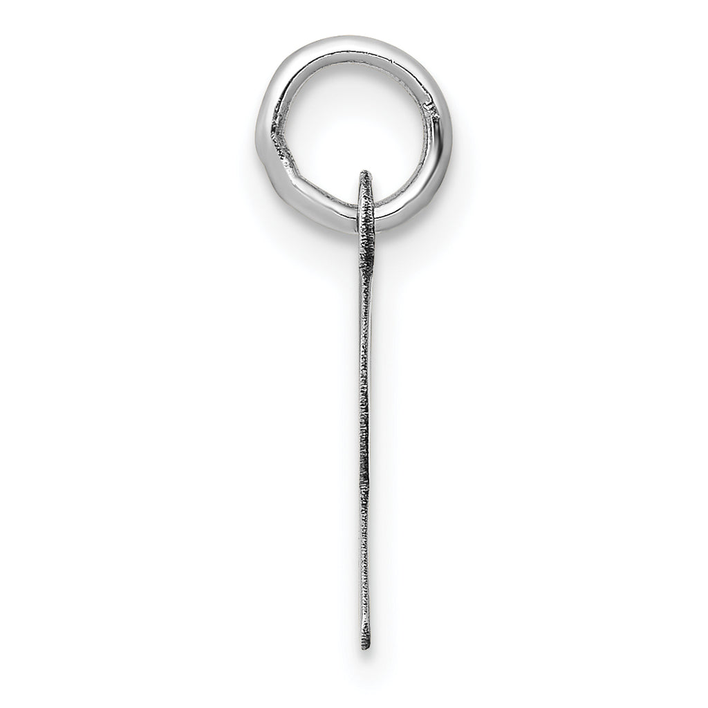 14K White Gold Small Slanted Block Initial R Char