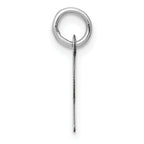 14K White Gold Small Slanted Block Initial R Char