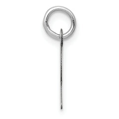 14K White Gold Small Slanted Block Initial R Char