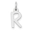 14K White Gold Small Slanted Block Letter R Initial Charm