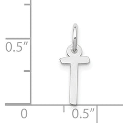 14K White Gold Small Slanted Block Initial T Char