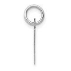 14K White Gold Small Slanted Block Initial V Char