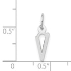 14K White Gold Small Slanted Block Initial V Char