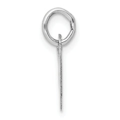 14K White Gold Small Slanted Block Initial W Char