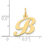 14K Small Fancy Script Letter B Initial Charm