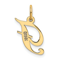 14K Small Fancy Script Initial F Charm