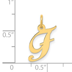 14K Small Fancy Script Initial F Charm