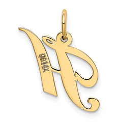 14K Small Fancy Script Initial H Charm