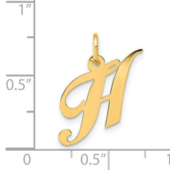 14K Small Fancy Script Initial H Charm