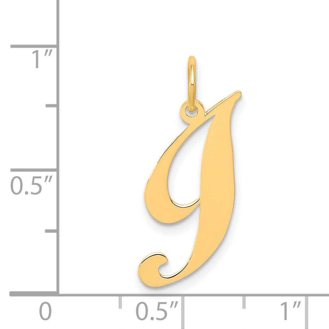 14K Small Fancy Script Initial I Charm