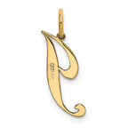 14K Small Fancy Script Initial J Charm