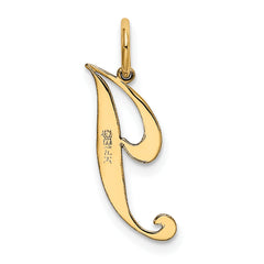 14K Small Fancy Script Initial J Charm