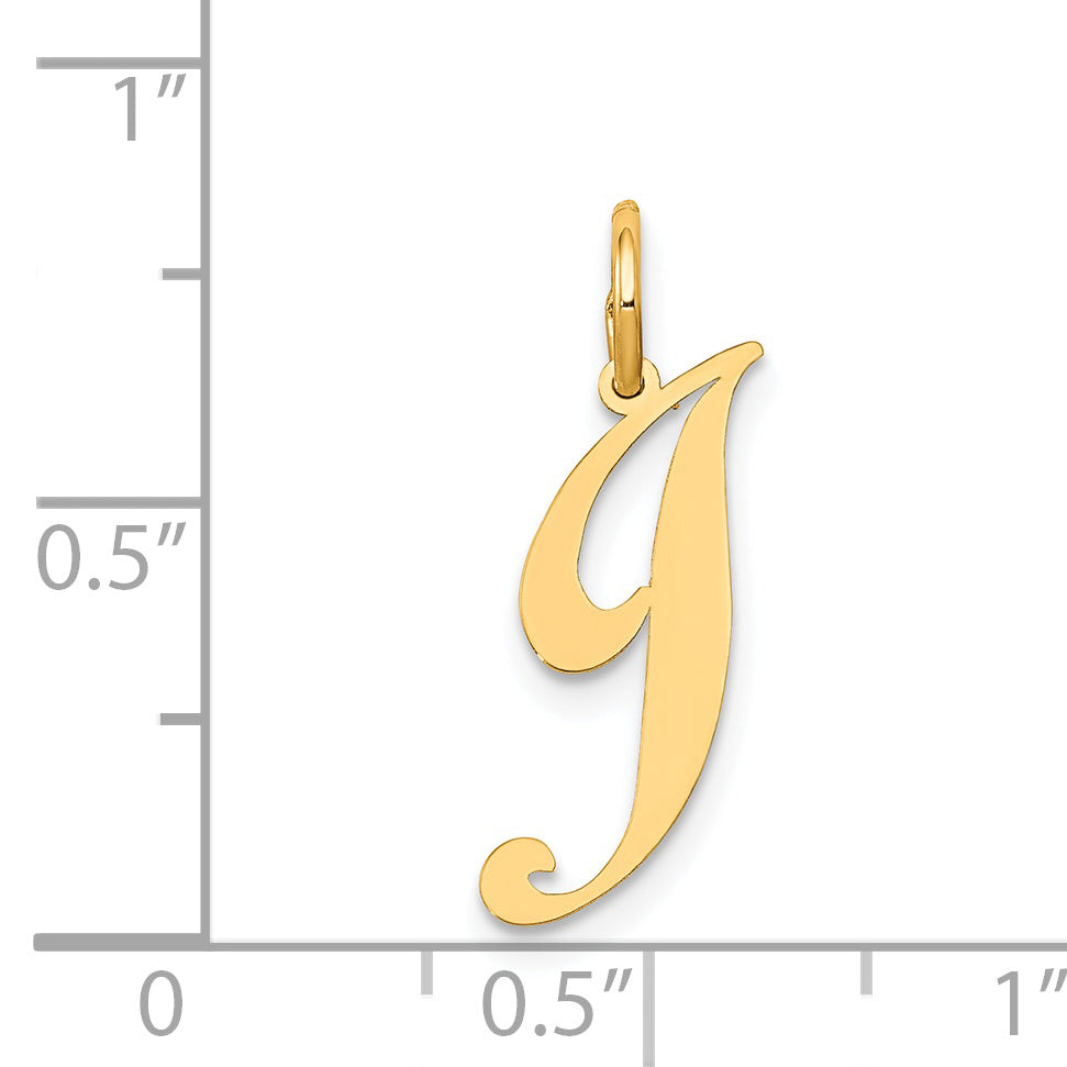 14K Small Fancy Script Initial J Charm