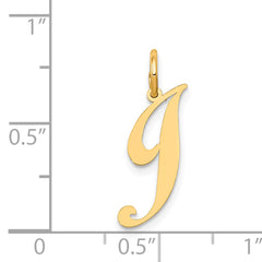 14K Small Fancy Script Initial J Charm