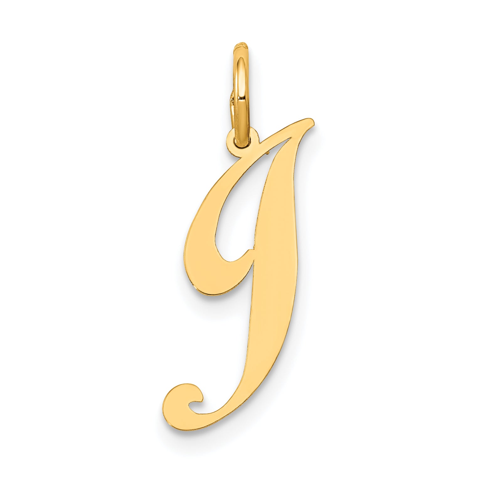 14K Small Fancy Script Letter J Initial Charm Main image