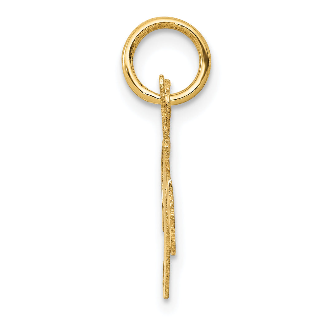 14K Small Fancy Script Initial K Charm