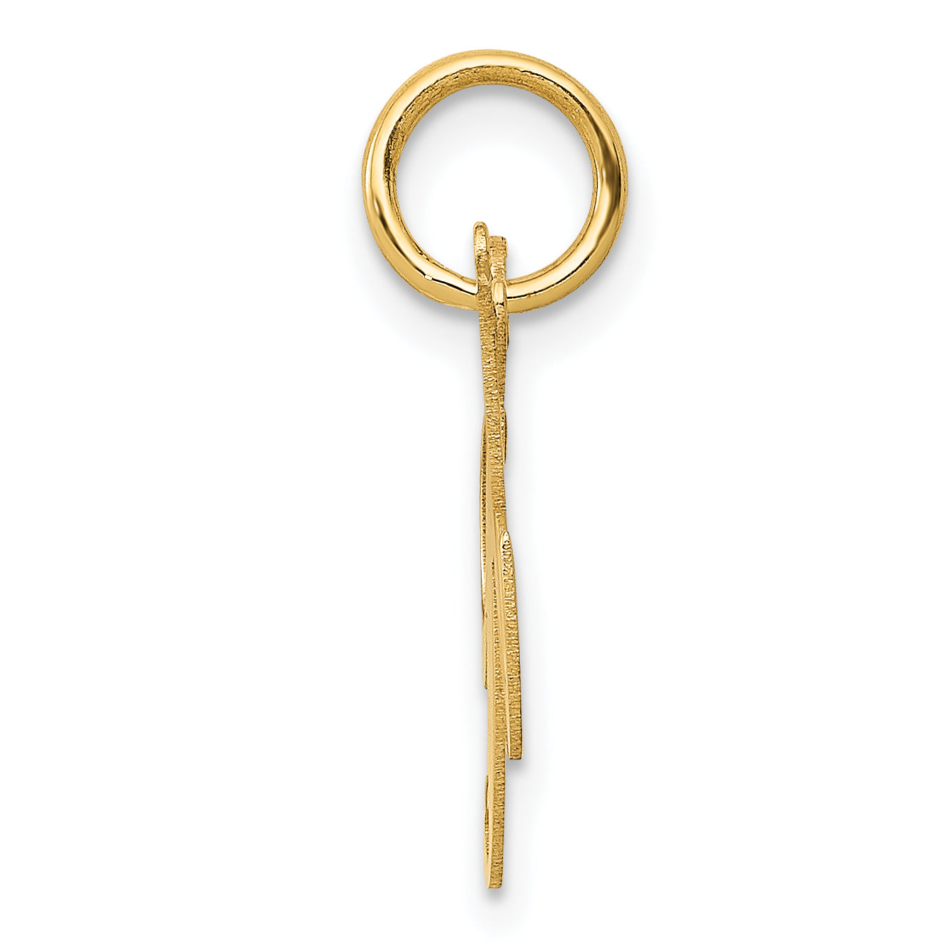 14K Small Fancy Script Initial K Charm