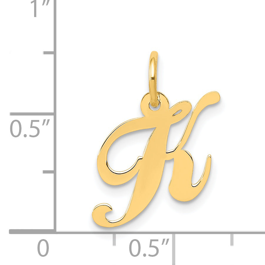 14K Small Fancy Script Initial K Charm