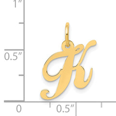 14K Small Fancy Script Initial K Charm