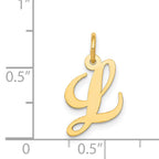 14K Small Fancy Script Initial L Charm