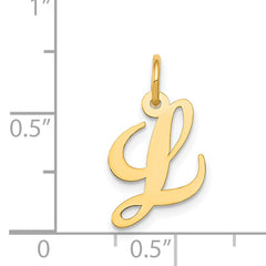 14K Small Fancy Script Initial L Charm