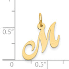 14K Small Fancy Script Initial M Charm