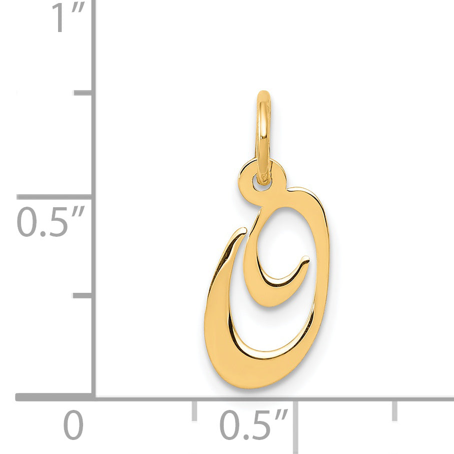 14K Small Fancy Script Initial O Charm