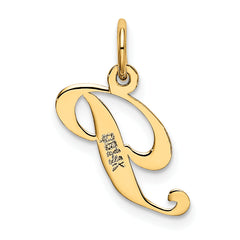 14K Small Fancy Script Initial P Charm