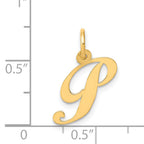 14K Small Fancy Script Initial P Charm