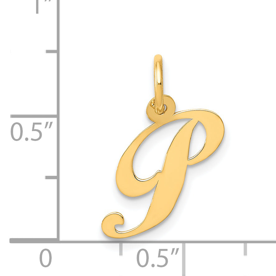 14K Small Fancy Script Initial P Charm