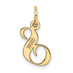 14K Small Fancy Script Initial S Charm