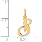 14K Small Fancy Script Initial S Charm