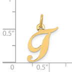 14K Small Fancy Script Initial T Charm