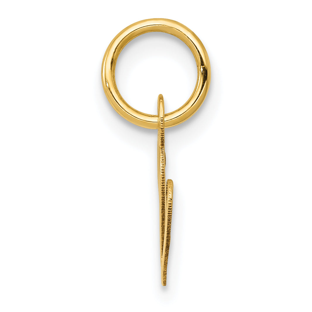 14K Small Fancy Script Initial V Charm Secondary image
