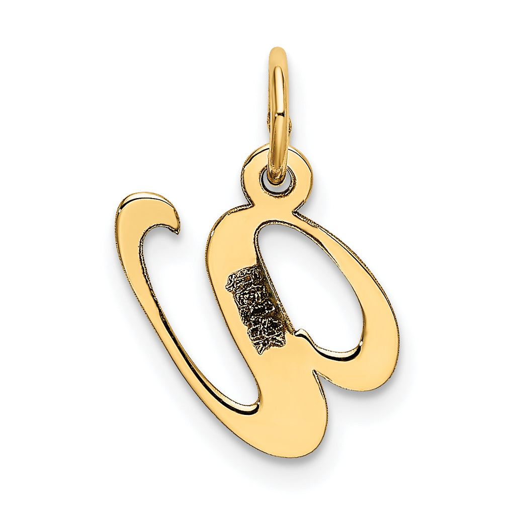 14K Small Fancy Script Initial V Charm