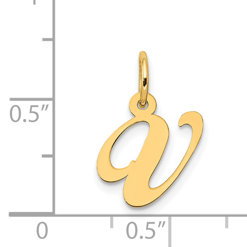 14K Small Fancy Script Initial V Charm