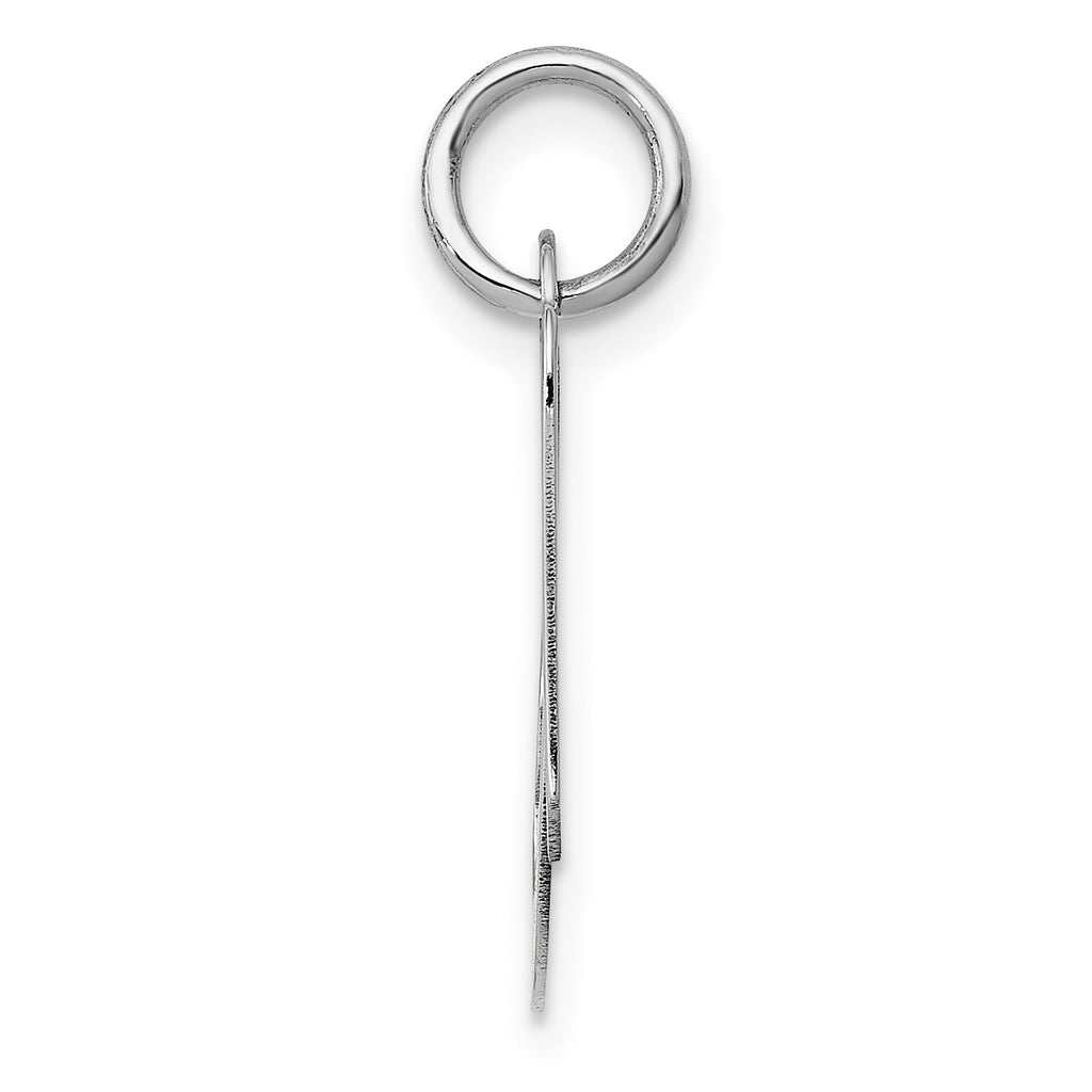 14K White Gold Small Fancy Script Letter A Initial Charm
