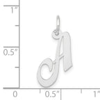 14K White Gold Small Fancy Script Letter A Initial Charm