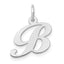 14k White Gold Small Fancy Script Letter B Initial Charm