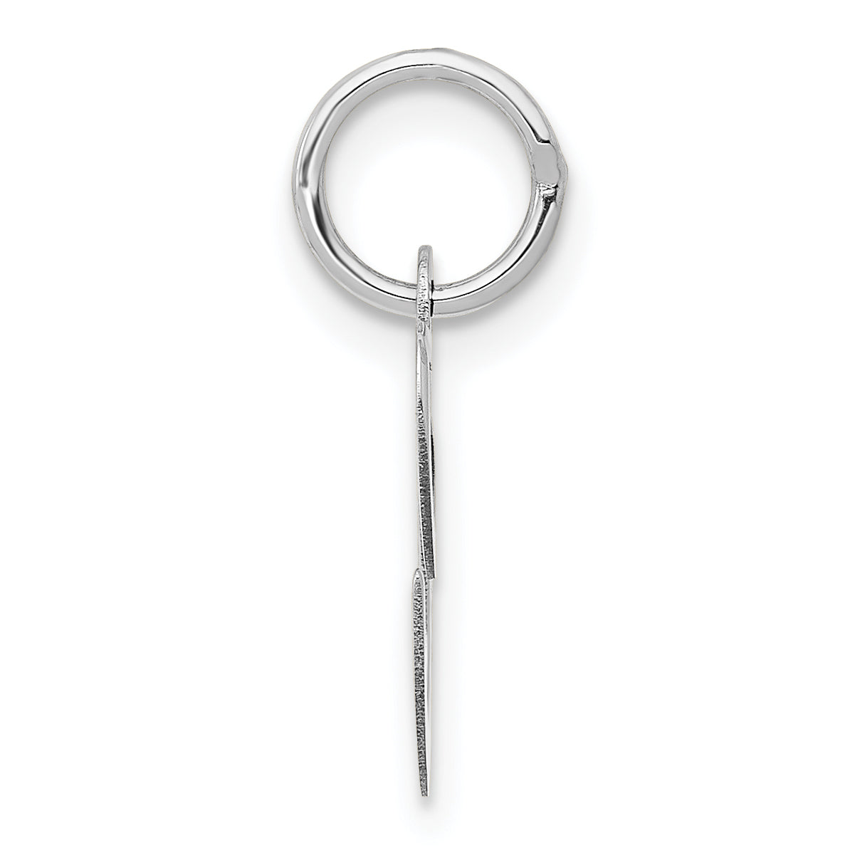 14K White Gold Small Fancy Script Letter C Initial Charm