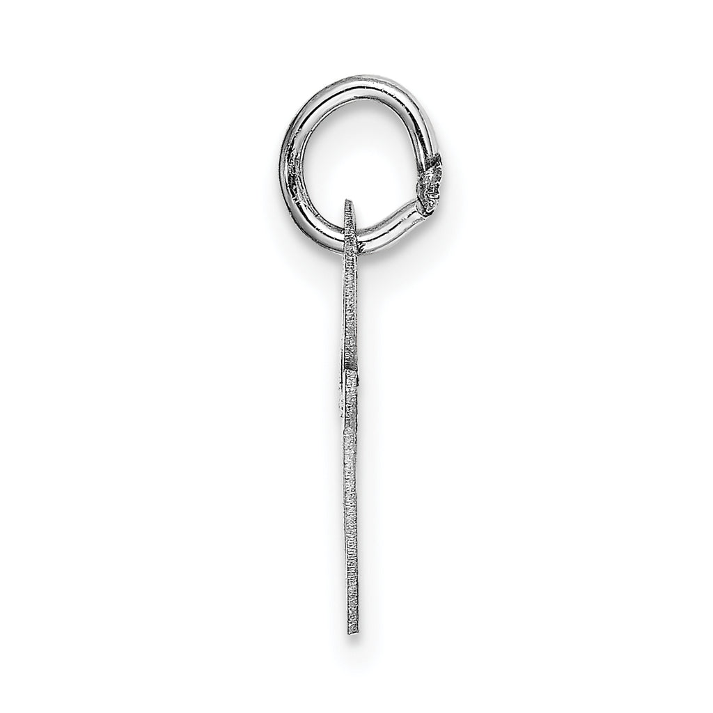 14K White Gold Small Fancy Script Initial E Charm