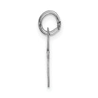 14K White Gold Small Fancy Script Initial E Charm