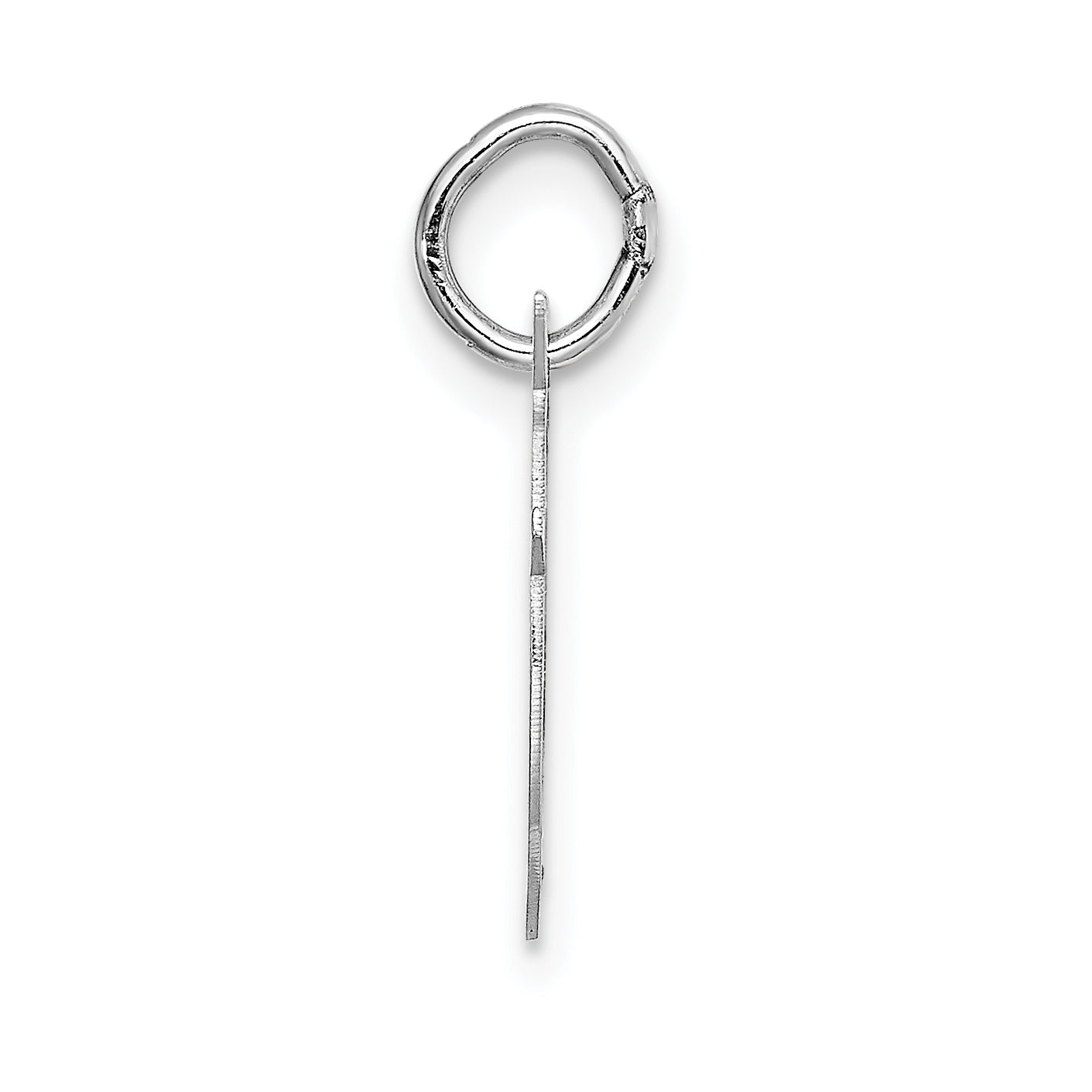 14K White Gold Small Fancy Script Initial F Charm Secondary image